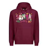 Burgundy pink santa baby christmas Premium Hoodie - Zillion Design Studio