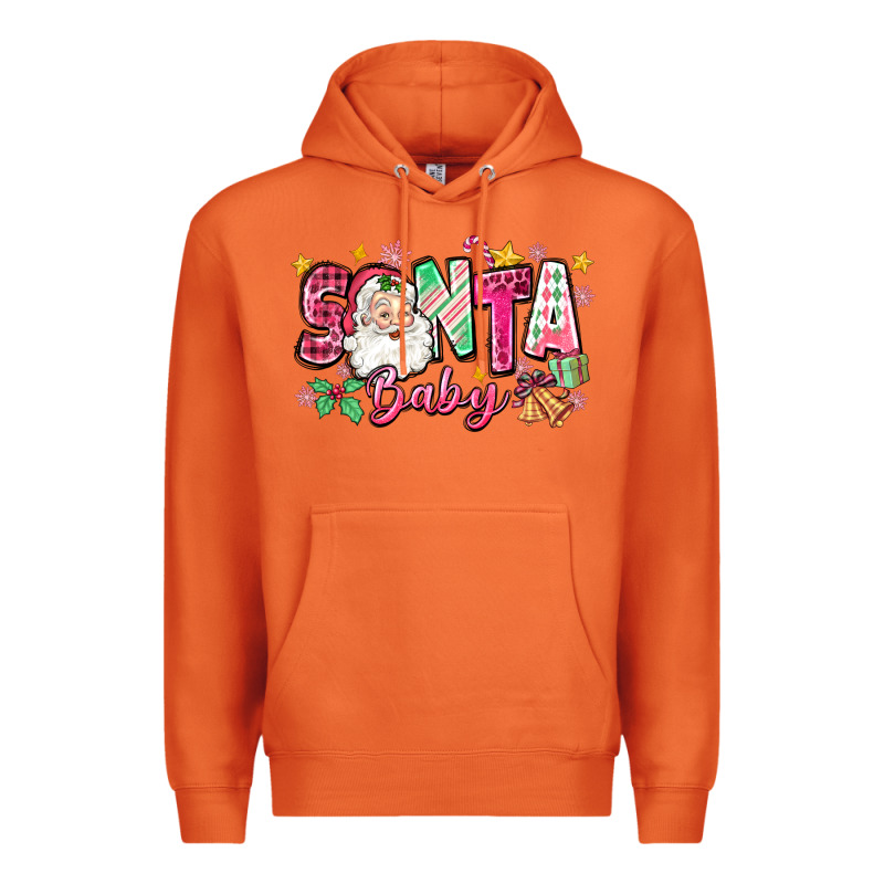 Pink Santa Baby Christmas Premium Hoodie by Zillion Design Studio | Teevron