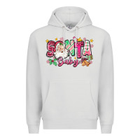 Dove Grey pink santa baby christmas Premium Hoodie - Zillion Design Studio