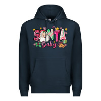 Navy pink santa baby christmas Premium Hoodie - Zillion Design Studio