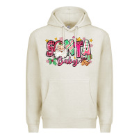 Oatmeal Heather pink santa baby christmas Premium Hoodie - Zillion Design Studio
