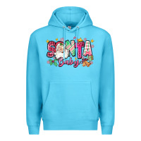 Ocean Blue pink santa baby christmas Premium Hoodie - Zillion Design Studio