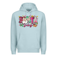 Blue Mist pink santa baby christmas Premium Hoodie - Zillion Design Studio