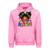 Fuchsia Pink autism afro girl Urban Hoodie - texasbilliewilder