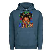 Pigment Midnight Navy autism afro girl Urban Hoodie - texasbilliewilder