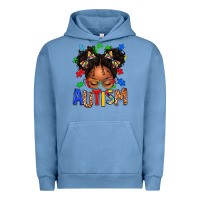 Pigment Pebble Blue autism afro girl Urban Hoodie - texasbilliewilder