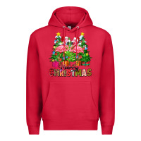 Cardinal merry christmas flamingo Premium Hoodie - Zillion Design Studio