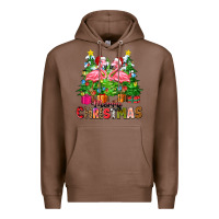 Chestnut merry christmas flamingo Premium Hoodie - Zillion Design Studio