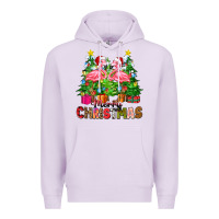 Lilac merry christmas flamingo Premium Hoodie - Zillion Design Studio