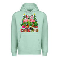 Seafoam merry christmas flamingo Premium Hoodie - Zillion Design Studio