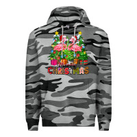 Slate Camo merry christmas flamingo Premium Hoodie - Zillion Design Studio