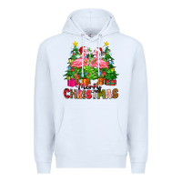 White merry christmas flamingo Premium Hoodie - Zillion Design Studio