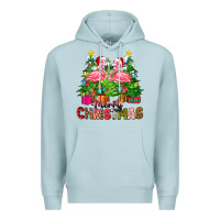 Blue Mist merry christmas flamingo Premium Hoodie - Zillion Design Studio
