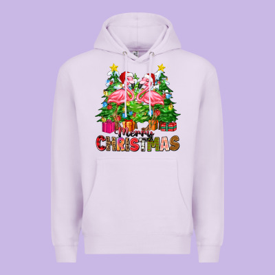 Merry Christmas Flamingo Premium Hoodie Designed By Zillion Design Studio