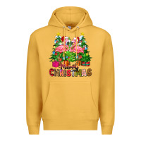 Mustard merry christmas flamingo Premium Hoodie - Zillion Design Studio
