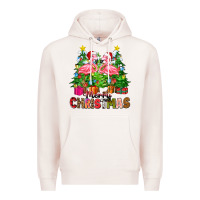 Pale Pink merry christmas flamingo Premium Hoodie - Zillion Design Studio