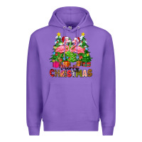 Purple merry christmas flamingo Premium Hoodie - Zillion Design Studio