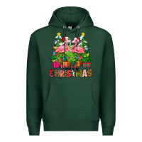 Sports Green merry christmas flamingo Premium Hoodie - Zillion Design Studio