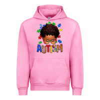 Fuchsia Pink autism afro kid Urban Hoodie - texasbilliewilder