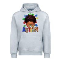 Heather Grey autism afro kid Urban Hoodie - texasbilliewilder