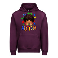 Mauve Wine autism afro kid Urban Hoodie - texasbilliewilder