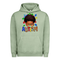 Pigment Oil Green autism afro kid Urban Hoodie - texasbilliewilder