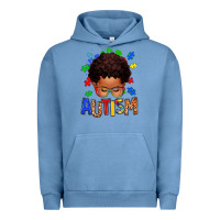 Pigment Pebble Blue autism afro kid Urban Hoodie - texasbilliewilder