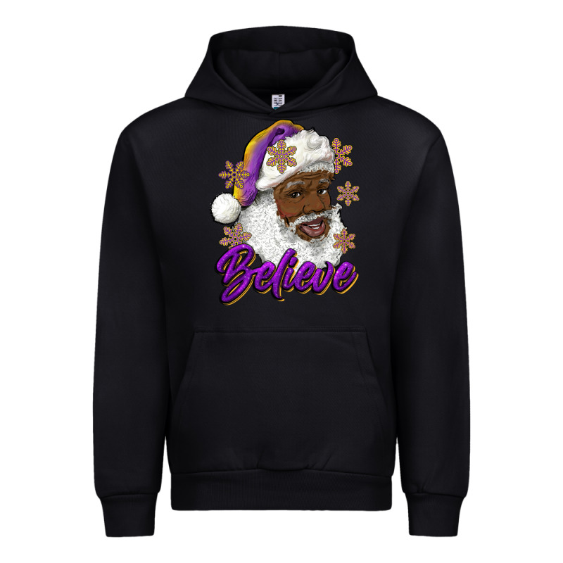 Believe Purple And Gold African American Santa Urban Hoodie by RanaPortraitStore | Teevron