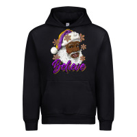 Black believe purple and gold african american santa Urban Hoodie - RanaPortraitStore