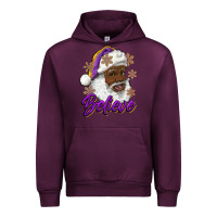 Mauve Wine believe purple and gold african american santa Urban Hoodie - RanaPortraitStore