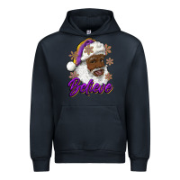 Navy believe purple and gold african american santa Urban Hoodie - RanaPortraitStore