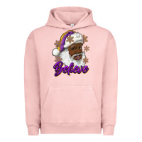 Pigment Salmon believe purple and gold african american santa Urban Hoodie - RanaPortraitStore