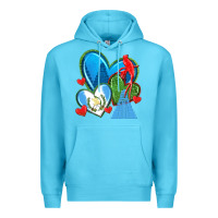 Ocean Blue guatemala hearts Premium Hoodie - texasbilliewilder