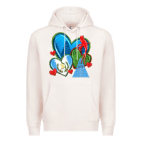 Pale Pink guatemala hearts Premium Hoodie - texasbilliewilder