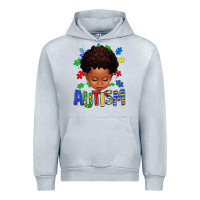 Heather Grey autism afro kid full face Urban Hoodie - texasbilliewilder