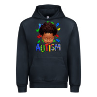 Navy autism afro kid full face Urban Hoodie - texasbilliewilder