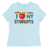 Baby Blue i love my students with pen and Ladies Tee - Artiststas