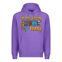 Purple im only talking jesus today Premium Hoodie - texasbilliewilder