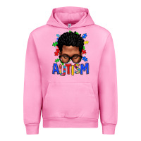 Fuchsia Pink autism afro man Urban Hoodie - texasbilliewilder