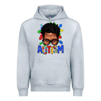 Heather Grey autism afro man Urban Hoodie - texasbilliewilder