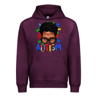 Mauve Wine autism afro man Urban Hoodie - texasbilliewilder