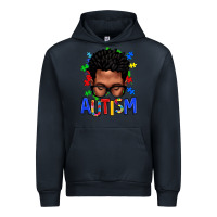 Navy autism afro man Urban Hoodie - texasbilliewilder