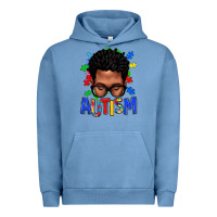 Pigment Pebble Blue autism afro man Urban Hoodie - texasbilliewilder