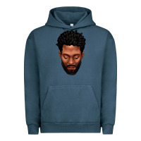 Pigment Midnight Navy bearded black man portrait Urban Hoodie - texasbilliewilder