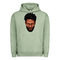 Pigment Oil Green bearded black man portrait Urban Hoodie - texasbilliewilder