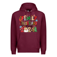 Burgundy family christmas crew 2024 Premium Hoodie - Zillion Design Studio