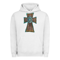 Pigment Lunar Rock Wood Turquoise Gemstone Cross Urban Hoodie - RanaPortraitStore