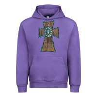 Tulip Wood Turquoise Gemstone Cross Urban Hoodie - RanaPortraitStore