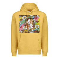 Antique Gold Watercolor Easter Bunny With Daisy Premium Hoodie - RanaPortraitStore