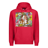 Cardinal Watercolor Easter Bunny With Daisy Premium Hoodie - RanaPortraitStore